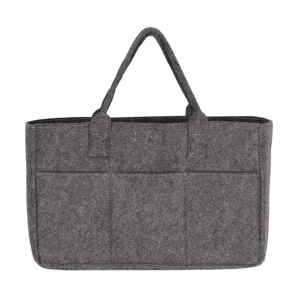 Pocket Felt Shopper zum Besticken und Bedrucken in der Farbe Grey Melange mit Ihren Logo, Schriftzug oder Motiv.