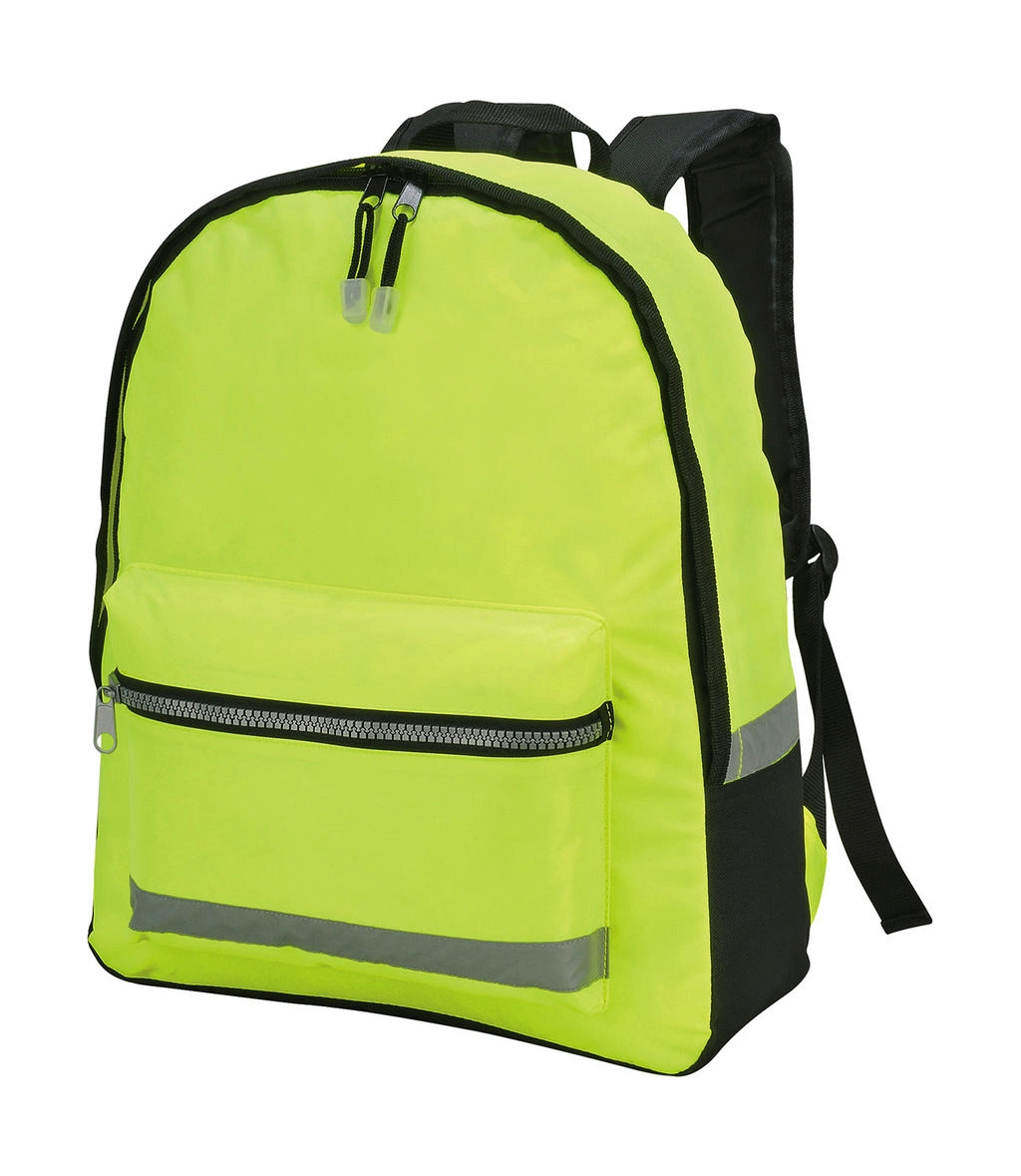 Gatwick Hi-Vis Backpack zum Besticken und Bedrucken in der Farbe Hi-Vis Yellow mit Ihren Logo, Schriftzug oder Motiv.