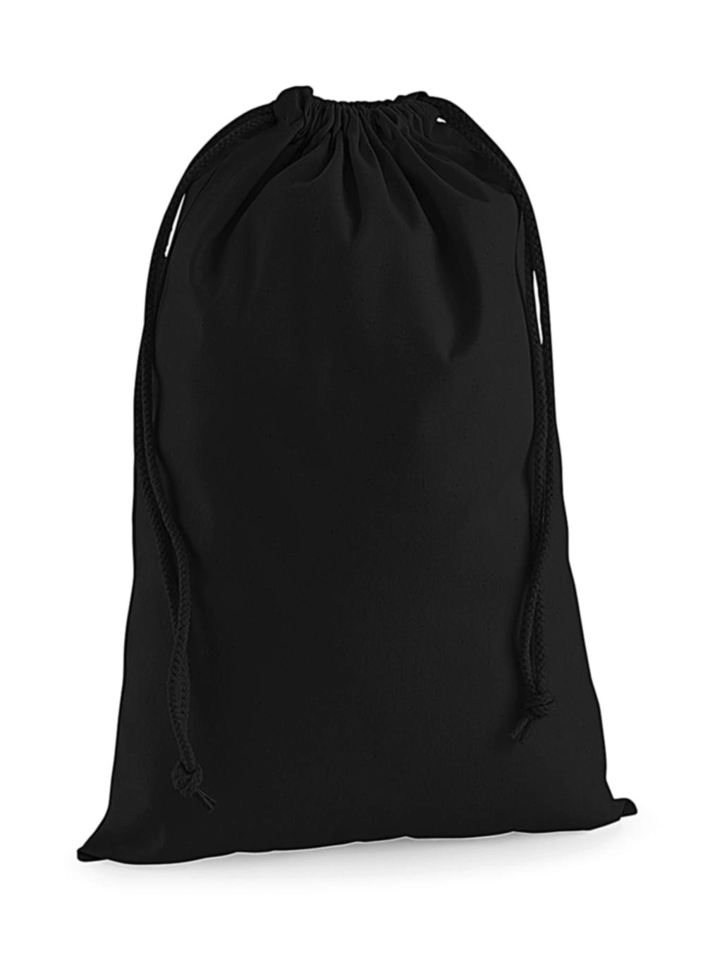 Premium Cotton Stuff Bag zum Besticken und Bedrucken in der Farbe Black mit Ihren Logo, Schriftzug oder Motiv.
