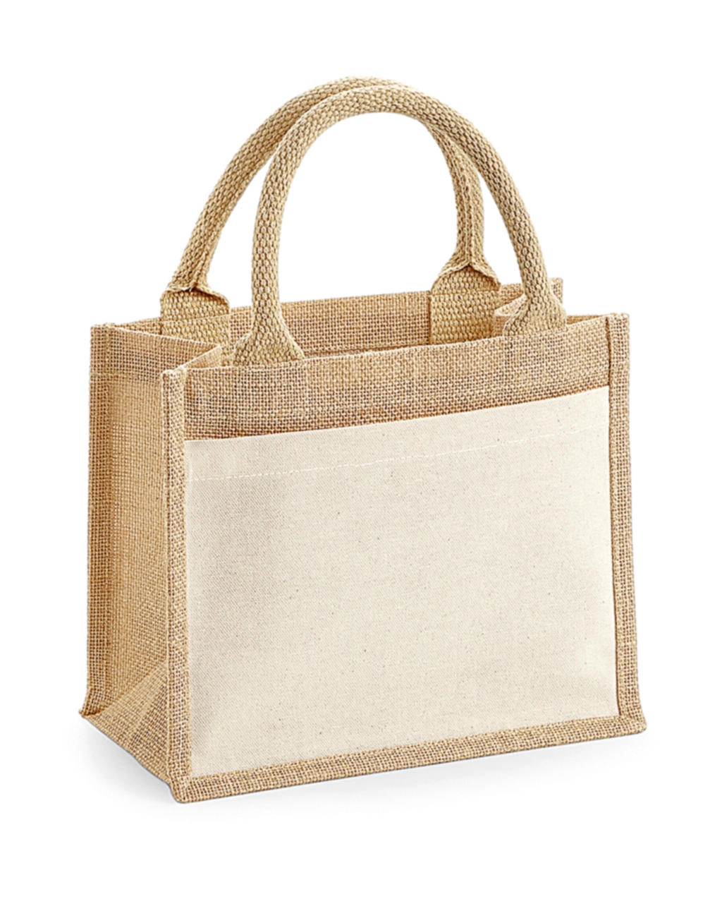 Cotton Pocket Jute Gift Bag zum Besticken und Bedrucken in der Farbe Natural mit Ihren Logo, Schriftzug oder Motiv.