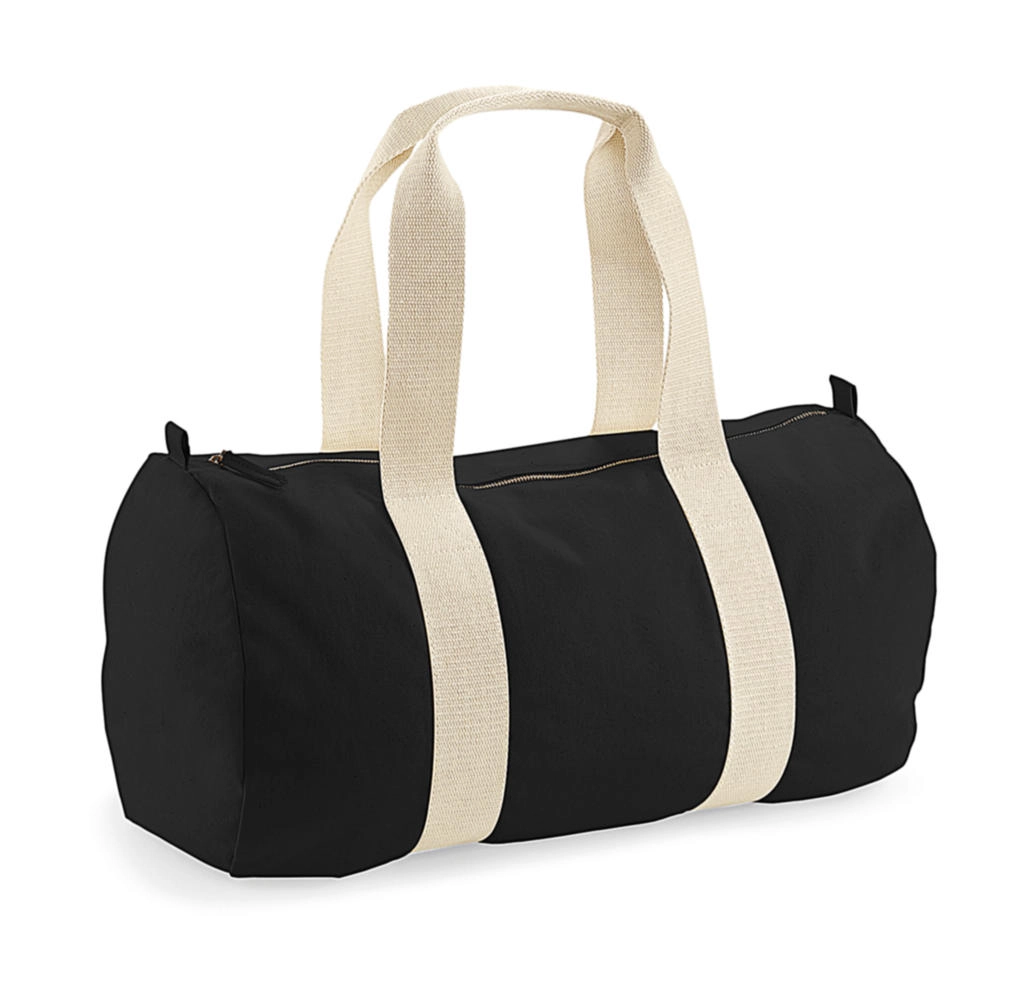 EarthAware™ Organic Barrel Bag zum Besticken und Bedrucken in der Farbe Black mit Ihren Logo, Schriftzug oder Motiv.