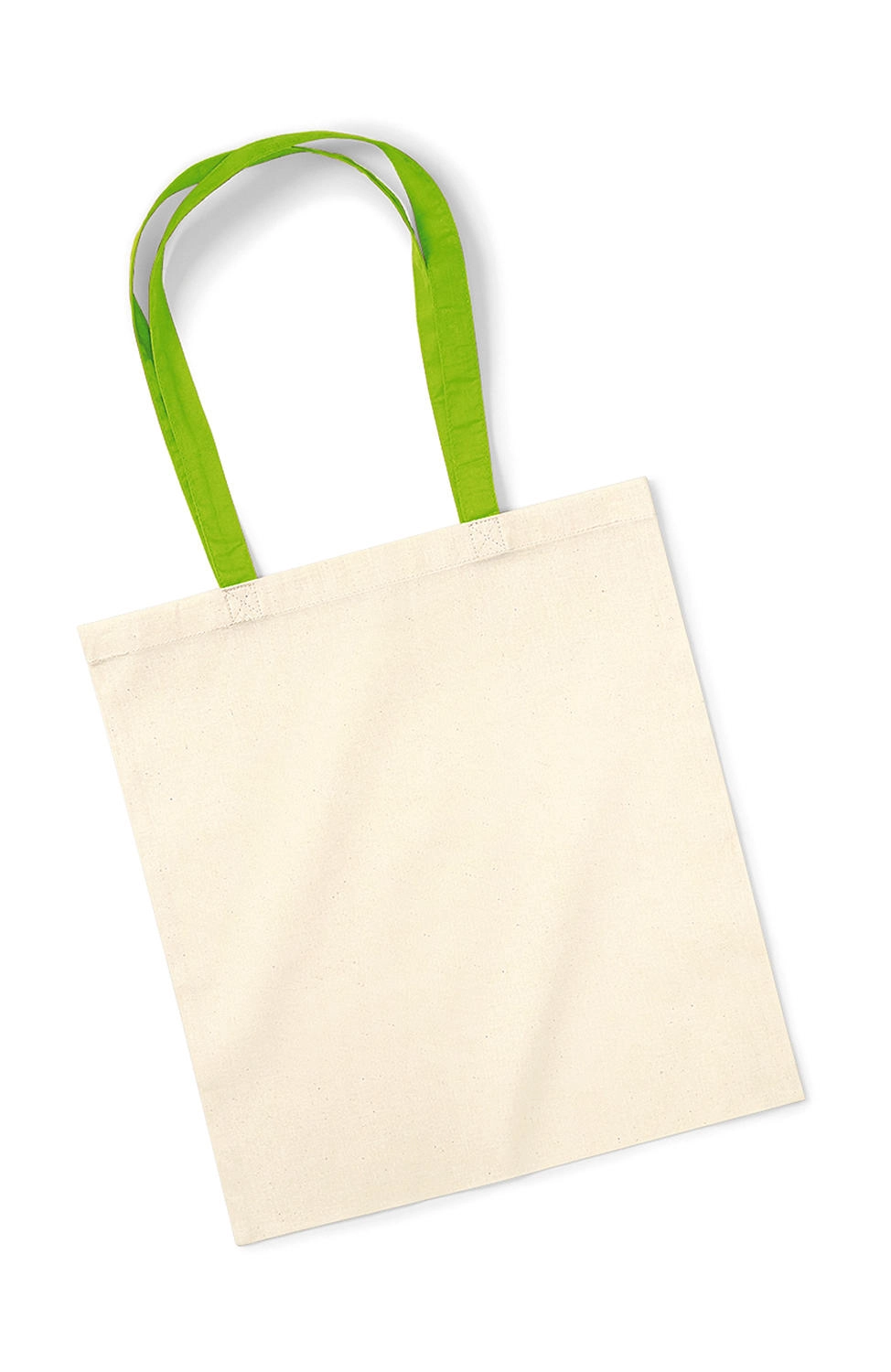 Bag for Life - Contrast Handles zum Besticken und Bedrucken in der Farbe Natural/Lime Green mit Ihren Logo, Schriftzug oder Motiv.