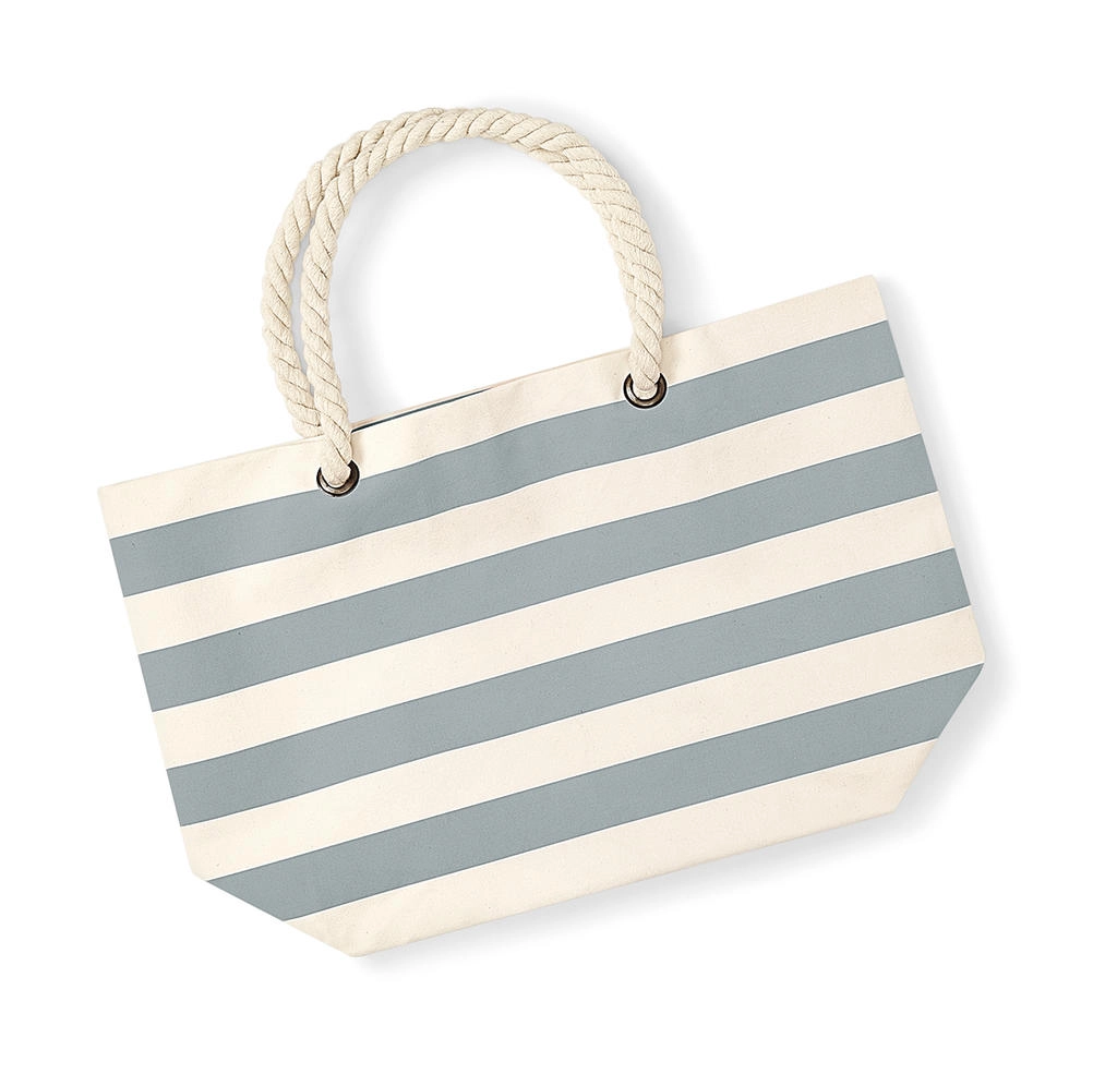 Nautical Beach Bag zum Besticken und Bedrucken in der Farbe Natural/Grey mit Ihren Logo, Schriftzug oder Motiv.