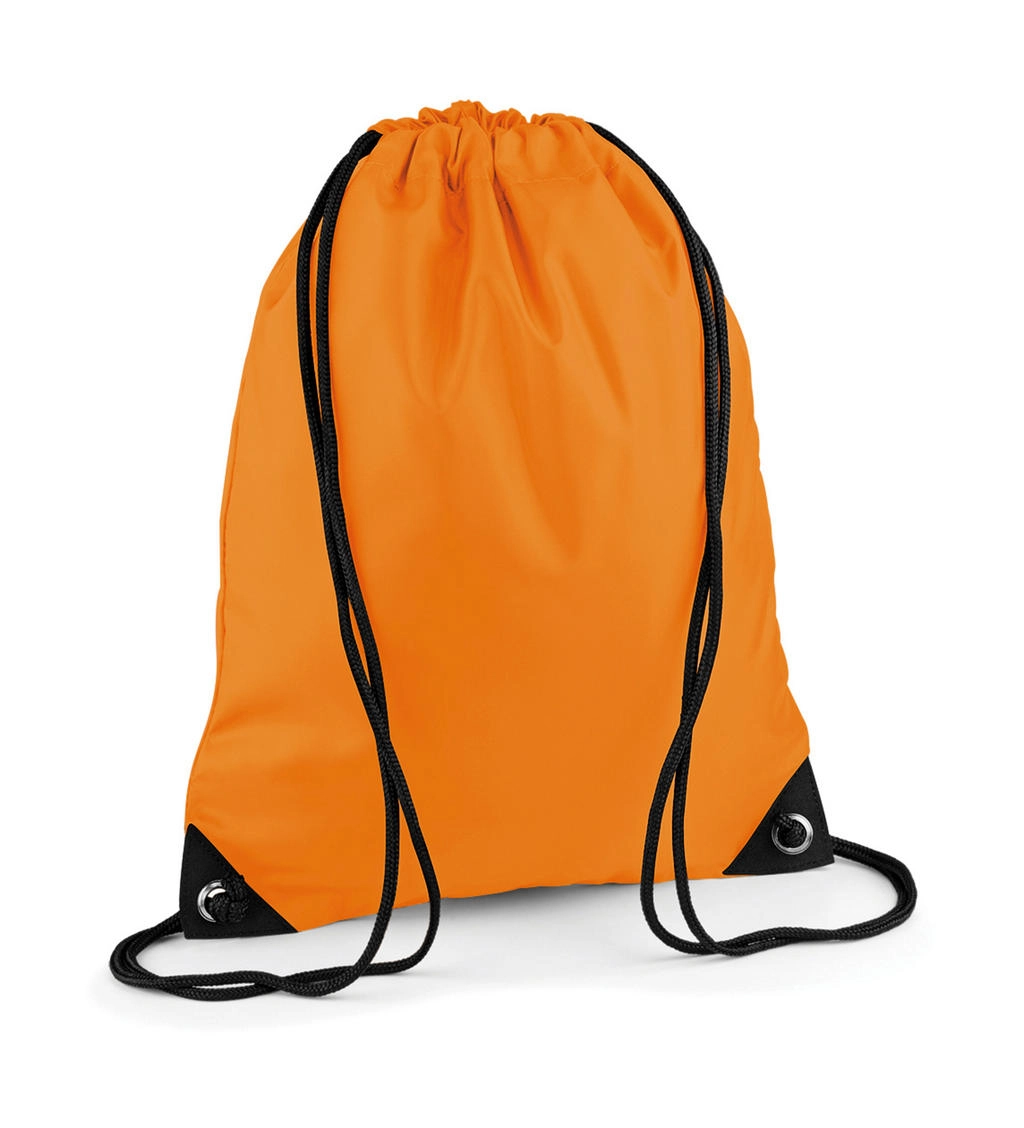 Premium Gymsac zum Besticken und Bedrucken in der Farbe Fluorescent Orange mit Ihren Logo, Schriftzug oder Motiv.