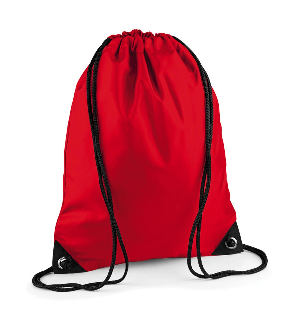 Premium Gymsac zum Besticken und Bedrucken in der Farbe Bright Red mit Ihren Logo, Schriftzug oder Motiv.