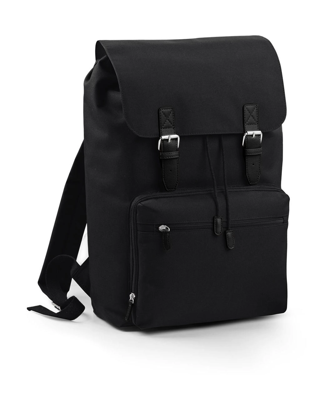 Vintage Laptop Backpack zum Besticken und Bedrucken in der Farbe Black/Black mit Ihren Logo, Schriftzug oder Motiv.