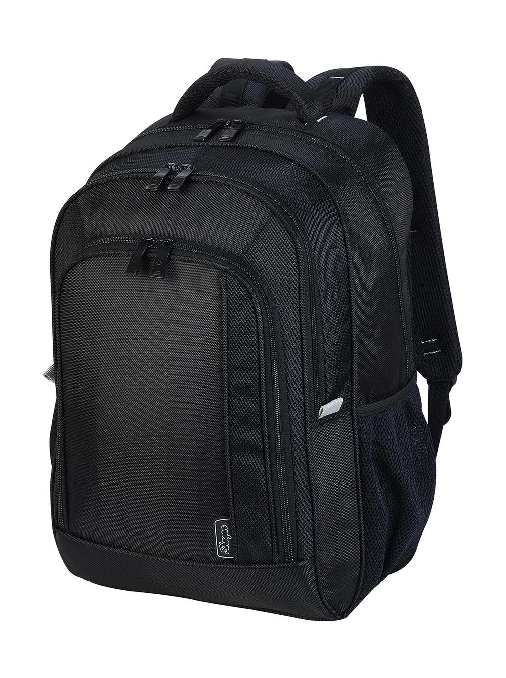Frankfurt Smart Laptop Backpack zum Besticken und Bedrucken in der Farbe Black mit Ihren Logo, Schriftzug oder Motiv.