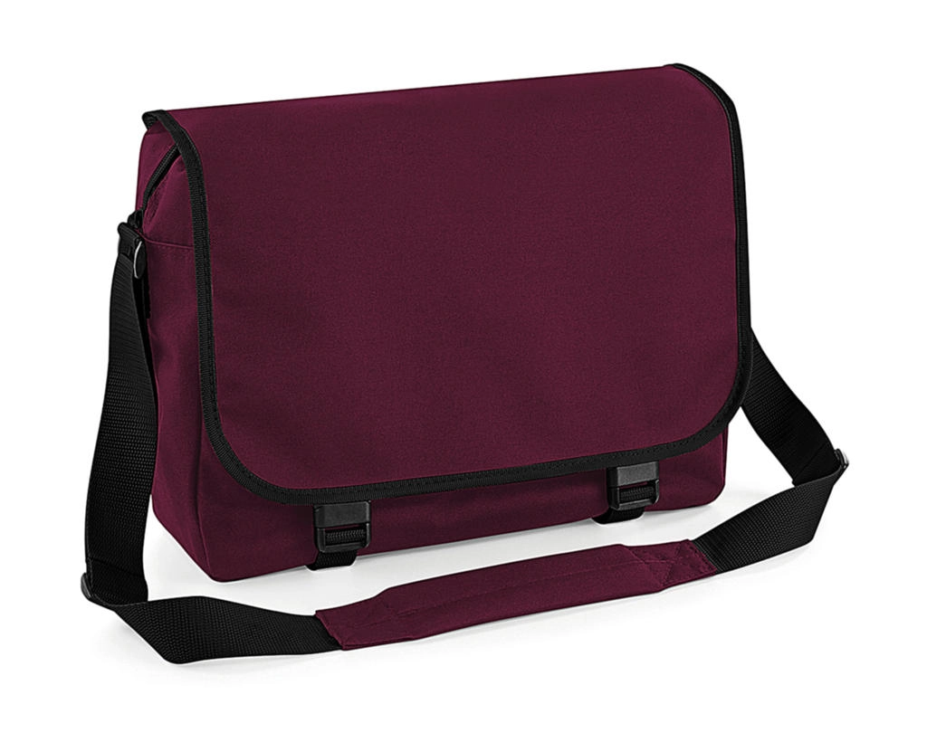 Messenger Bag zum Besticken und Bedrucken in der Farbe Burgundy mit Ihren Logo, Schriftzug oder Motiv.