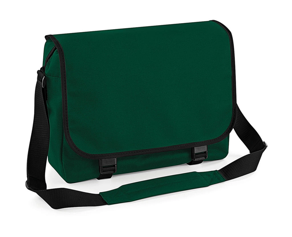 Messenger Bag zum Besticken und Bedrucken in der Farbe Bottle Green mit Ihren Logo, Schriftzug oder Motiv.