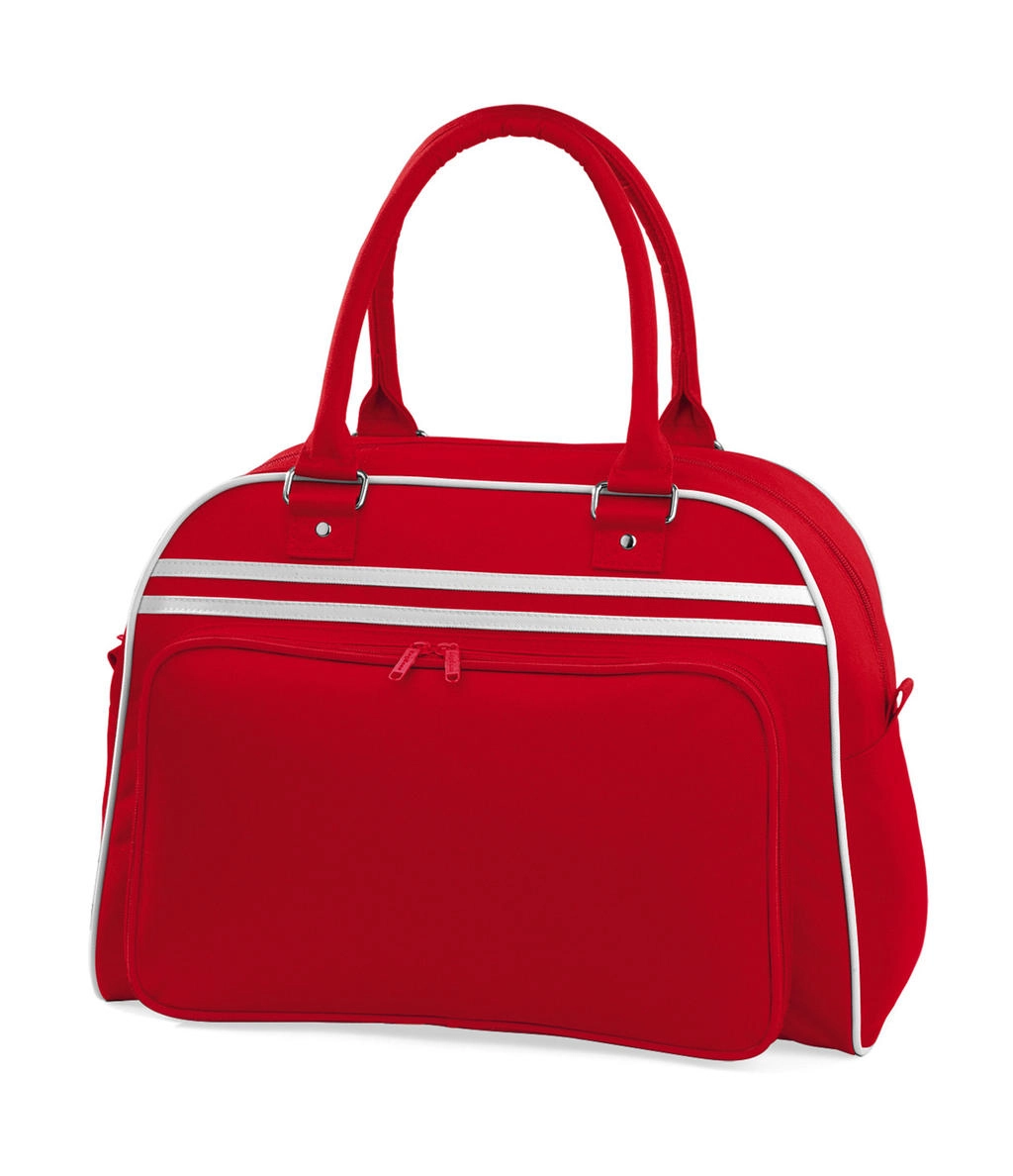 Retro Bowling Bag zum Besticken und Bedrucken in der Farbe Classic Red/White mit Ihren Logo, Schriftzug oder Motiv.