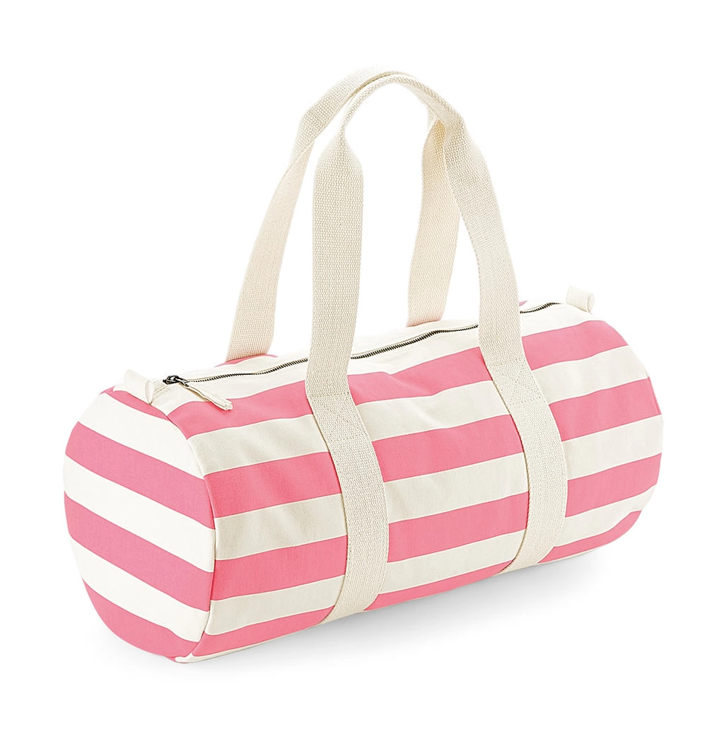 Nautical Barrel Bag zum Besticken und Bedrucken in der Farbe Natural/Pink mit Ihren Logo, Schriftzug oder Motiv.