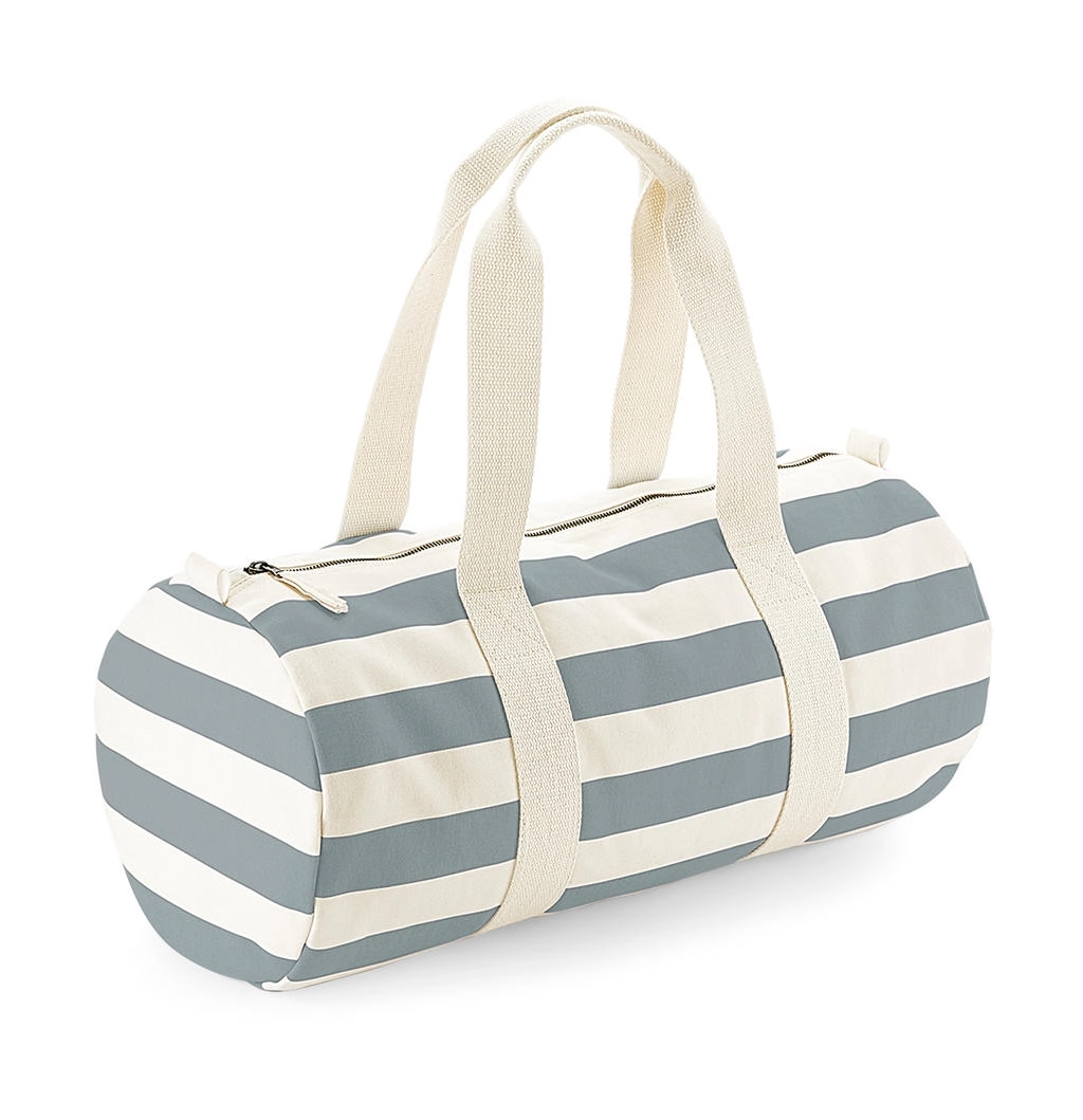 Nautical Barrel Bag zum Besticken und Bedrucken in der Farbe Natural/Grey mit Ihren Logo, Schriftzug oder Motiv.