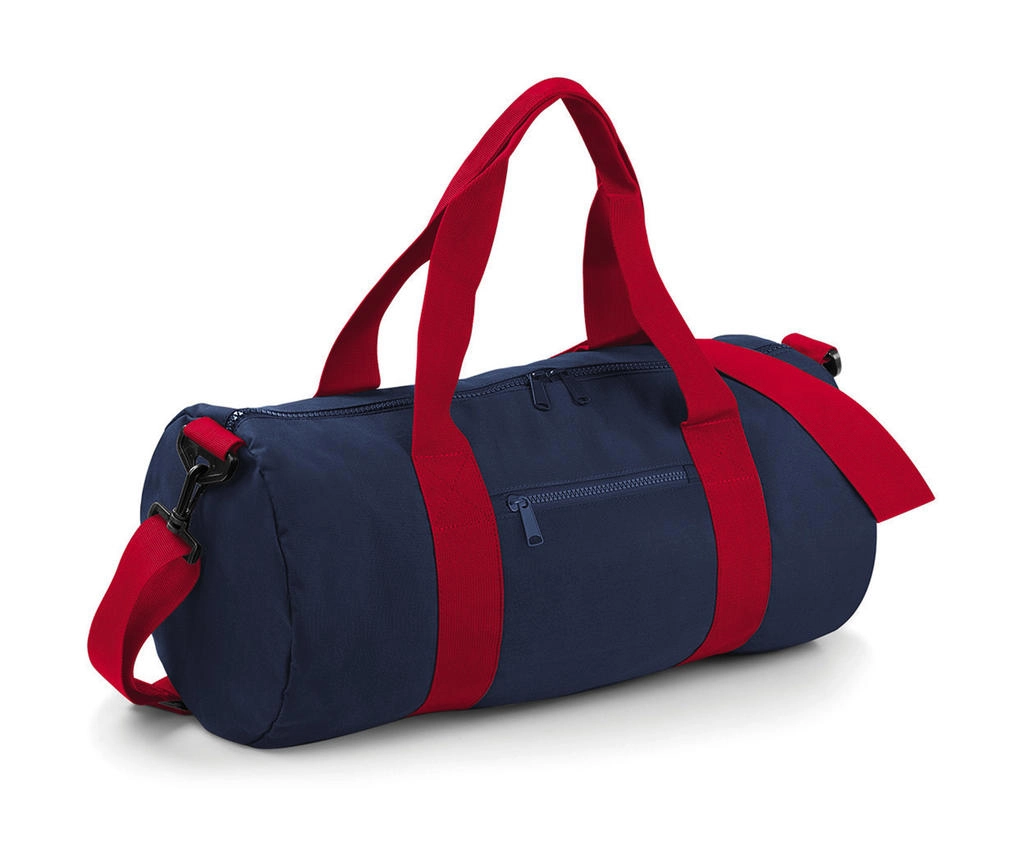 Original Barrel Bag zum Besticken und Bedrucken in der Farbe French Navy/Classic Red mit Ihren Logo, Schriftzug oder Motiv.