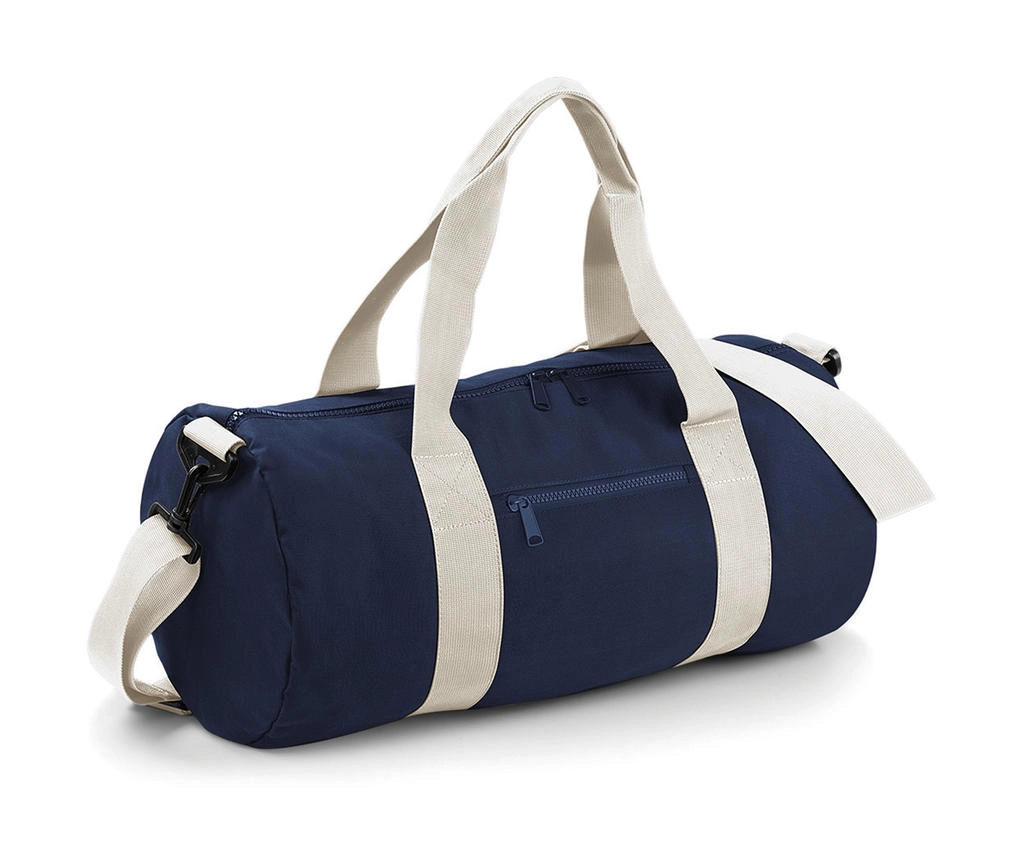 Original Barrel Bag zum Besticken und Bedrucken in der Farbe French Navy/Off White mit Ihren Logo, Schriftzug oder Motiv.