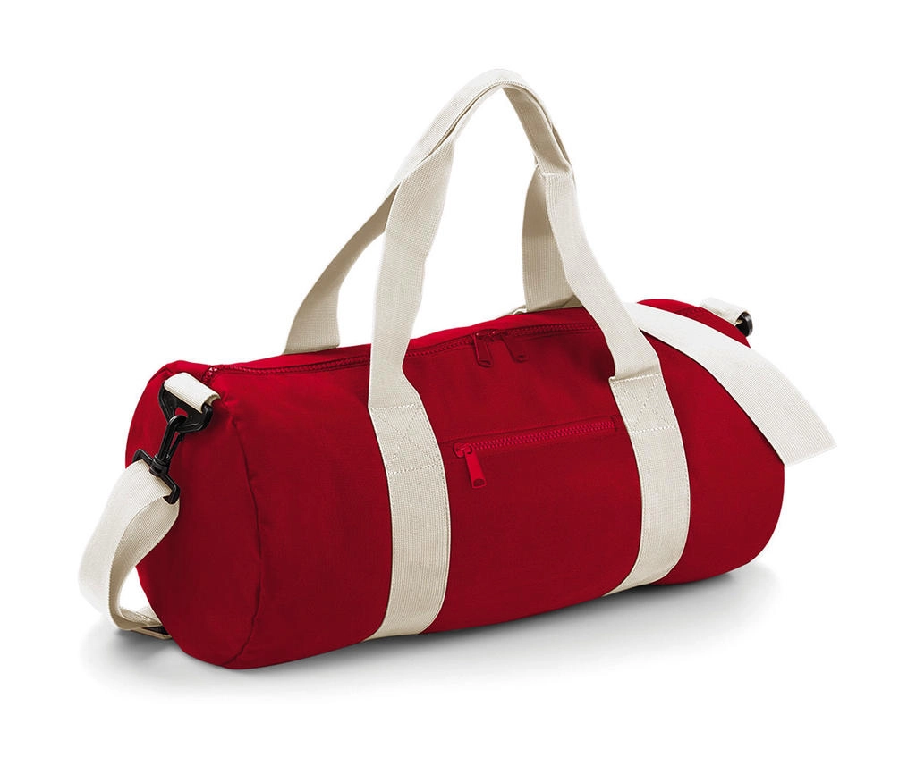 Original Barrel Bag zum Besticken und Bedrucken in der Farbe Classic Red/Off White mit Ihren Logo, Schriftzug oder Motiv.