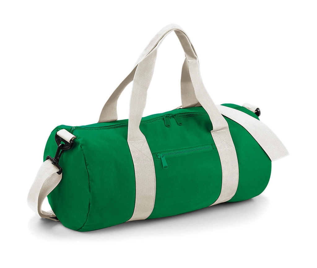 Original Barrel Bag zum Besticken und Bedrucken in der Farbe Kelly Green/Off White mit Ihren Logo, Schriftzug oder Motiv.