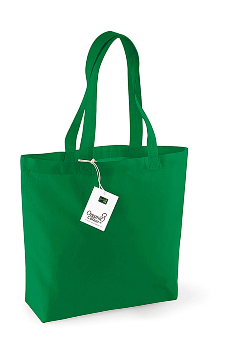 Organic Cotton Shopper zum Besticken und Bedrucken in der Farbe Kelly Green mit Ihren Logo, Schriftzug oder Motiv.