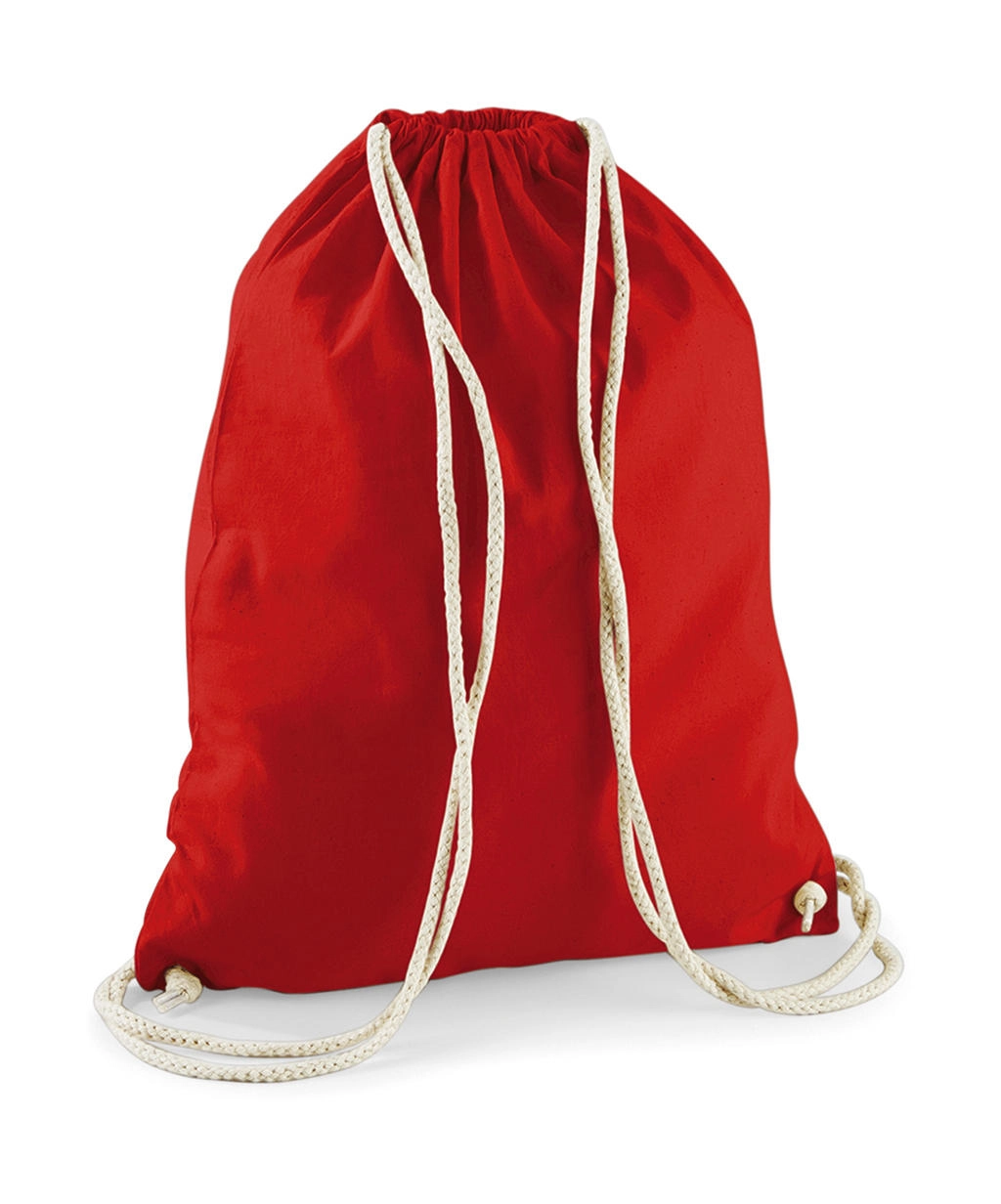 Cotton Gymsac zum Besticken und Bedrucken in der Farbe Bright Red mit Ihren Logo, Schriftzug oder Motiv.
