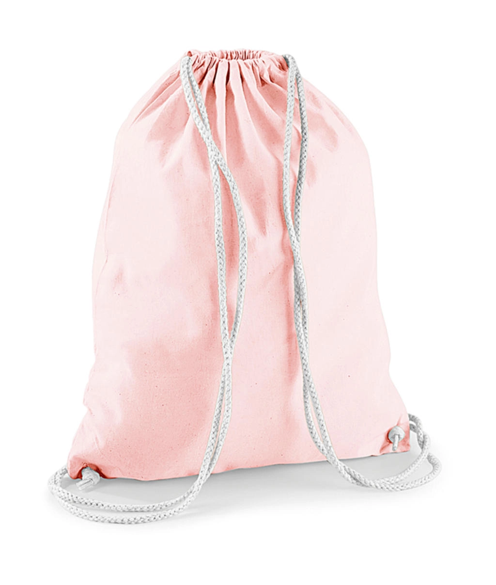 Cotton Gymsac zum Besticken und Bedrucken in der Farbe Pastel Pink/White mit Ihren Logo, Schriftzug oder Motiv.
