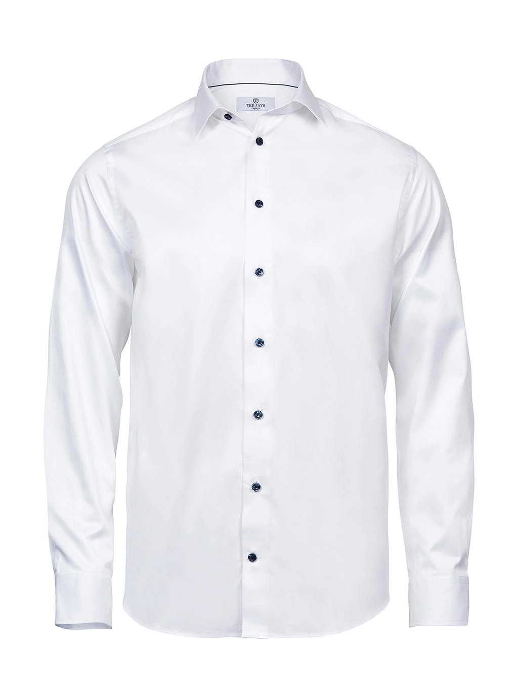 Luxury Shirt Comfort Fit zum Besticken und Bedrucken in der Farbe White/Blue mit Ihren Logo, Schriftzug oder Motiv.