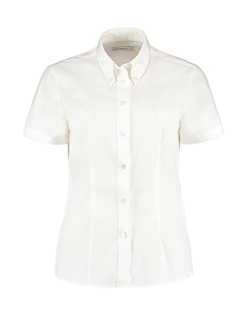 Women`s Tailored Fit Premium Oxford Shirt SSL zum Besticken und Bedrucken in der Farbe White mit Ihren Logo, Schriftzug oder Motiv.