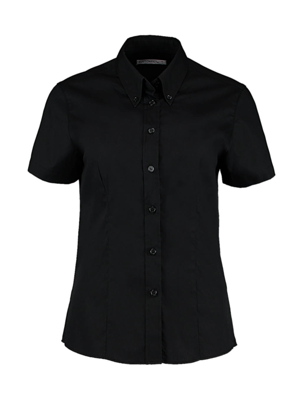 Women`s Tailored Fit Premium Oxford Shirt SSL zum Besticken und Bedrucken in der Farbe Black mit Ihren Logo, Schriftzug oder Motiv.