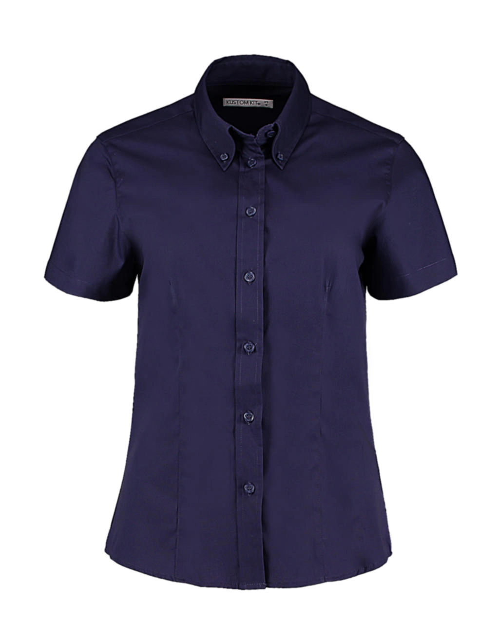 Women`s Tailored Fit Premium Oxford Shirt SSL zum Besticken und Bedrucken in der Farbe Midnight Navy mit Ihren Logo, Schriftzug oder Motiv.