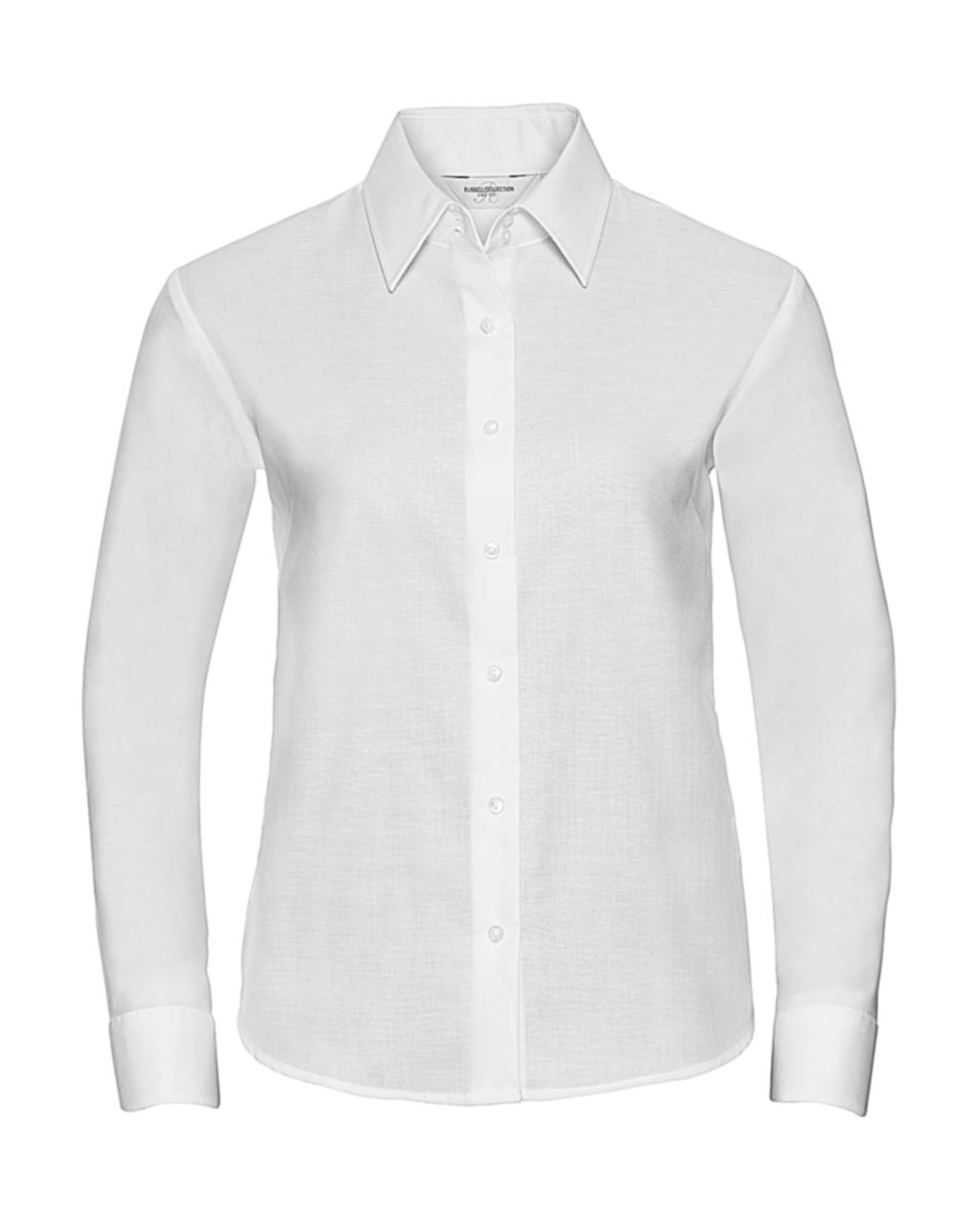 Ladies` Classic Oxford Shirt LS zum Besticken und Bedrucken in der Farbe White mit Ihren Logo, Schriftzug oder Motiv.