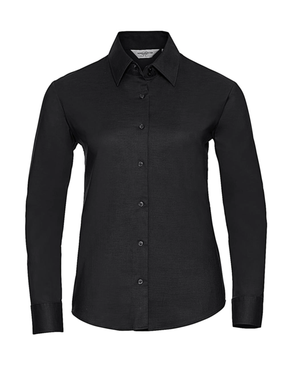 Ladies` Classic Oxford Shirt LS zum Besticken und Bedrucken in der Farbe Black mit Ihren Logo, Schriftzug oder Motiv.