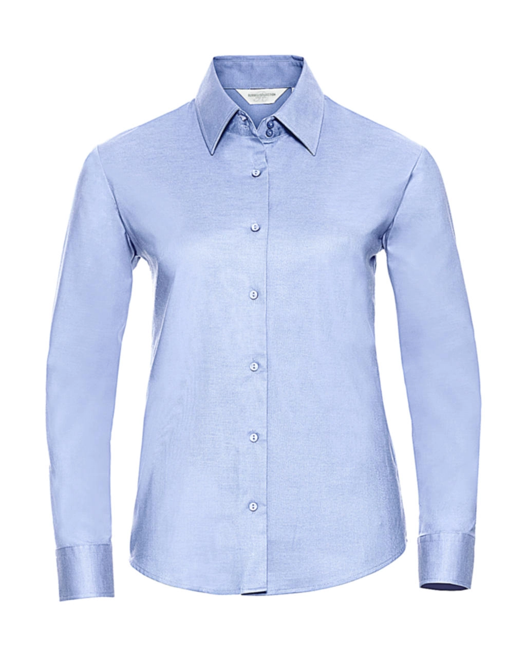 Ladies` Classic Oxford Shirt LS zum Besticken und Bedrucken in der Farbe Oxford Blue mit Ihren Logo, Schriftzug oder Motiv.
