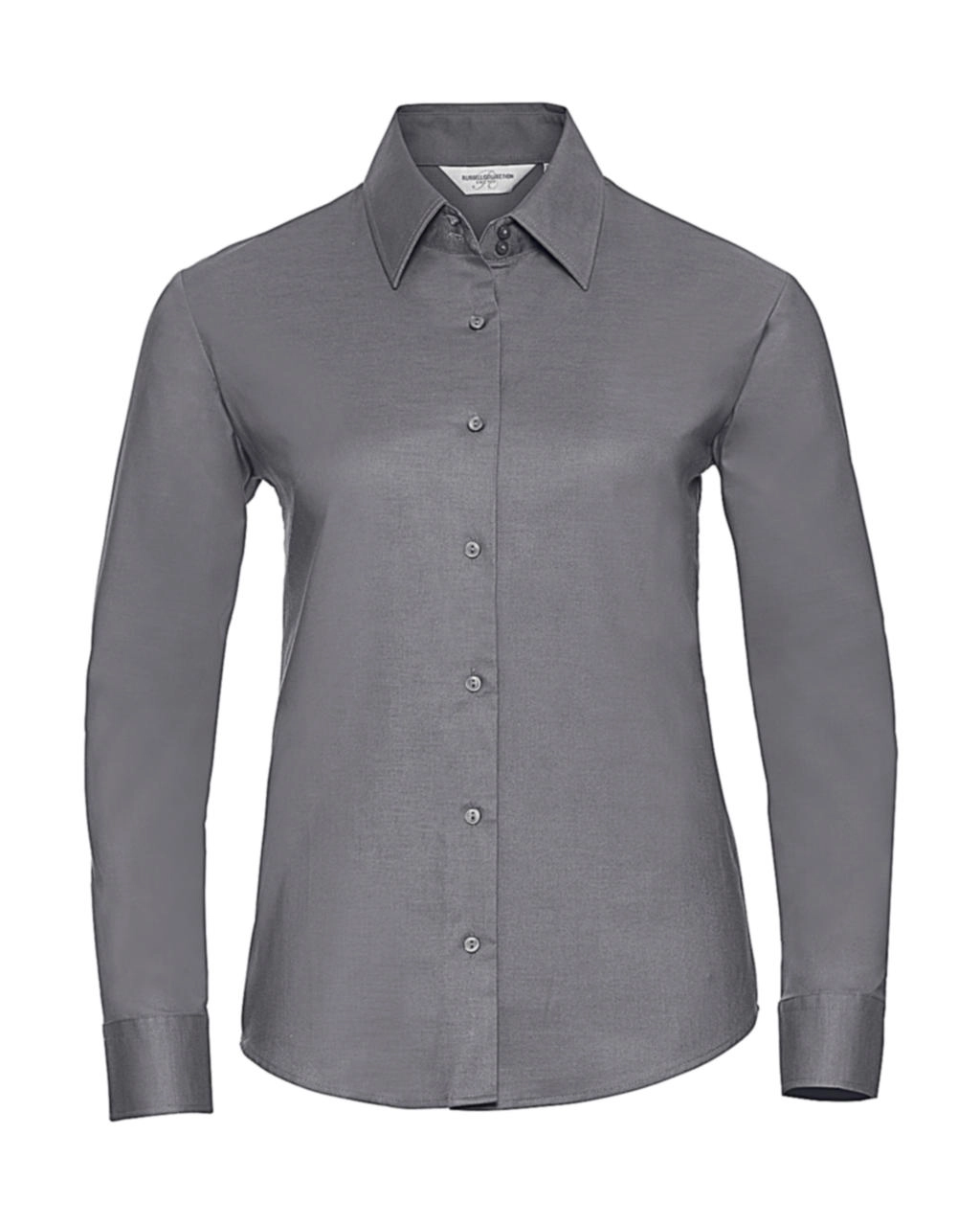 Ladies` Classic Oxford Shirt LS zum Besticken und Bedrucken in der Farbe Silver mit Ihren Logo, Schriftzug oder Motiv.