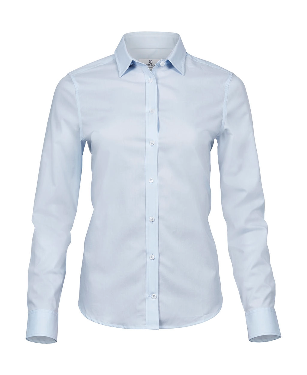 Ladies` Stretch Luxury Shirt zum Besticken und Bedrucken in der Farbe Light Blue mit Ihren Logo, Schriftzug oder Motiv.