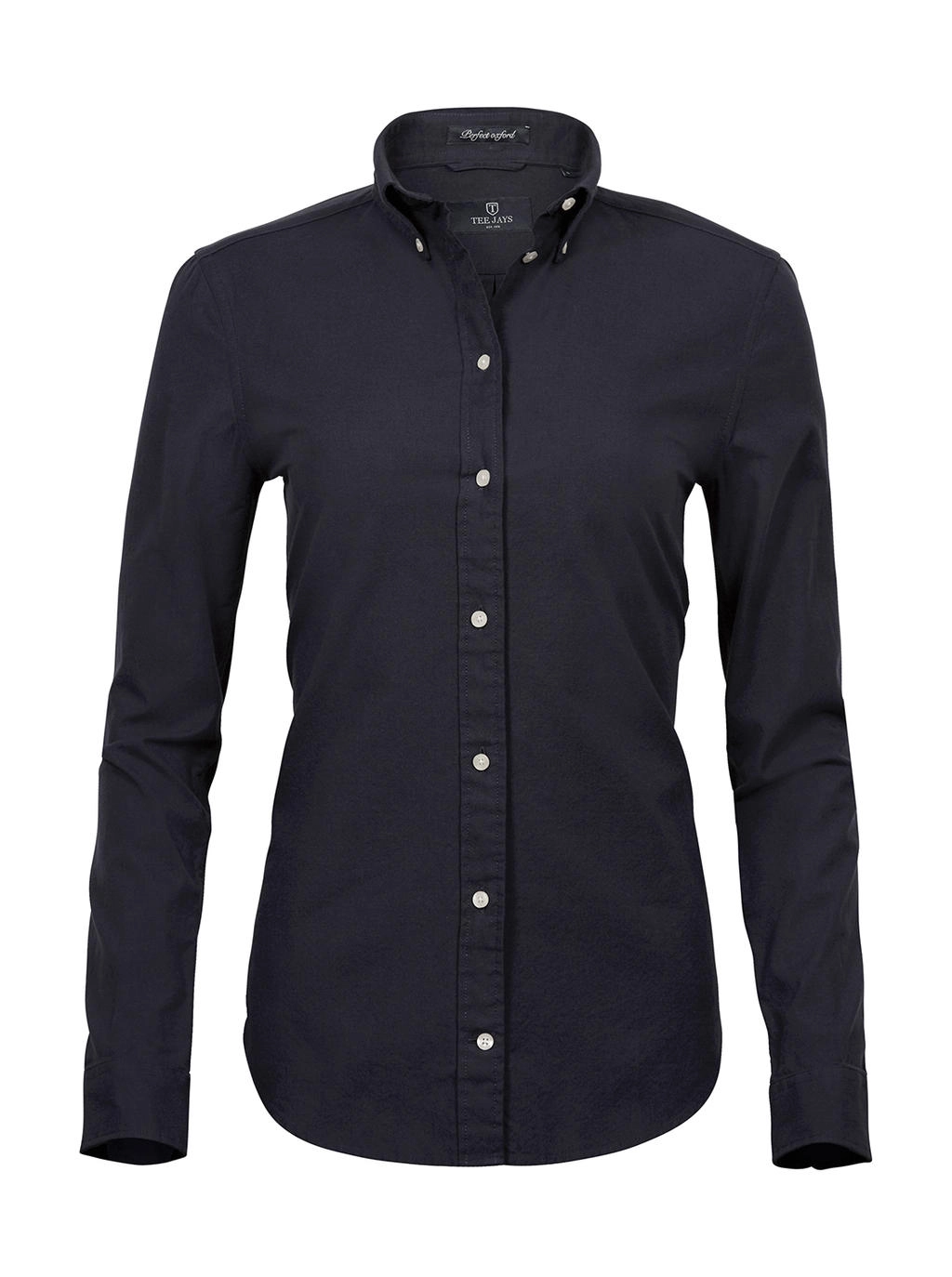 Ladies` Perfect Oxford Shirt zum Besticken und Bedrucken in der Farbe Black mit Ihren Logo, Schriftzug oder Motiv.