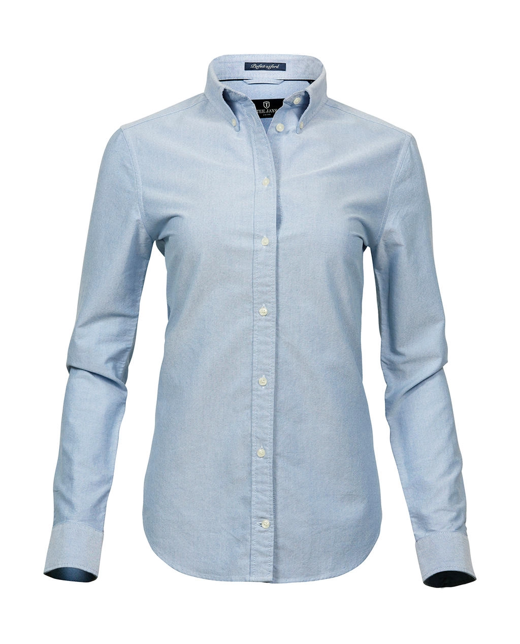 Ladies` Perfect Oxford Shirt zum Besticken und Bedrucken in der Farbe Light Blue mit Ihren Logo, Schriftzug oder Motiv.