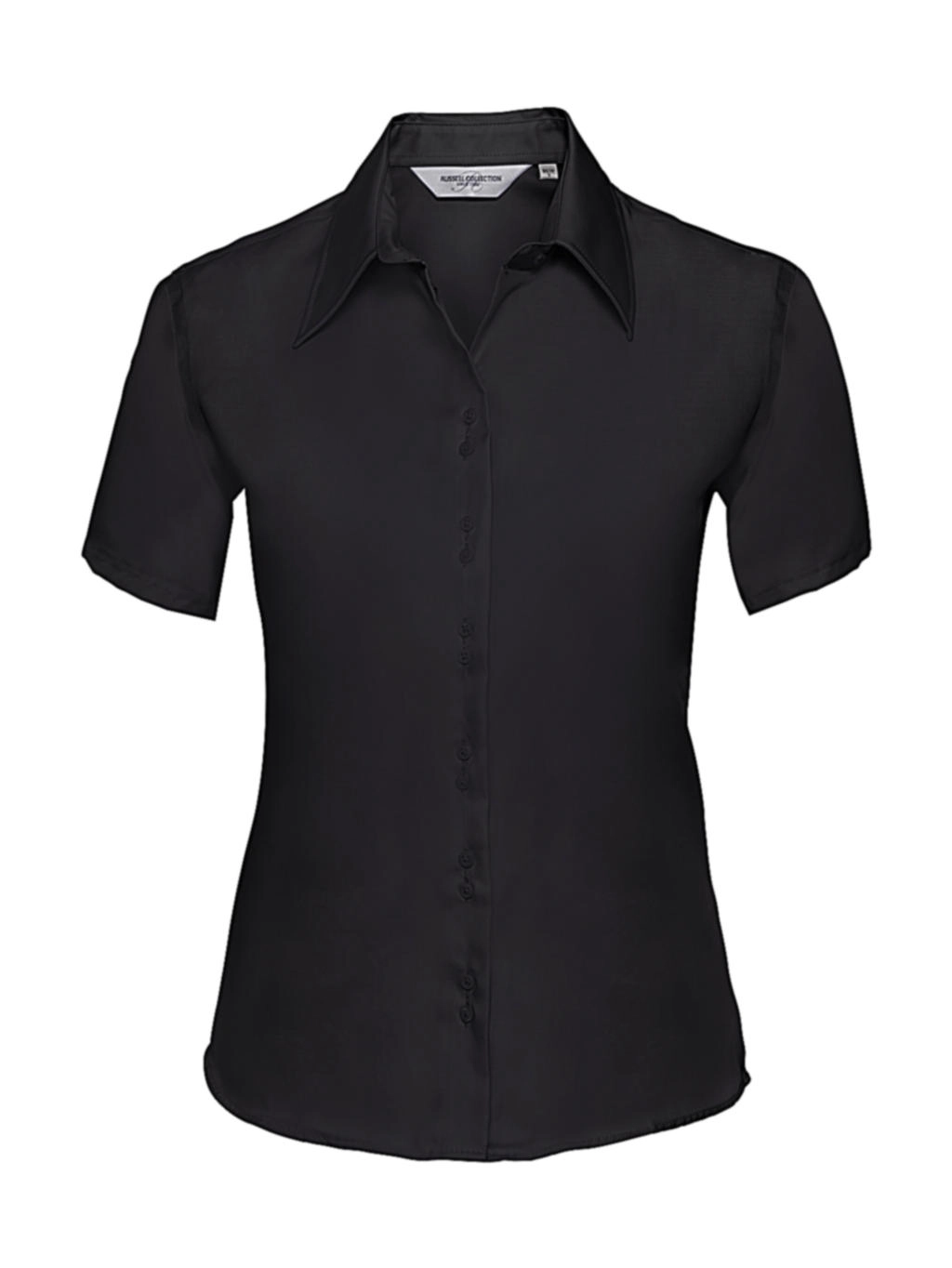 Ladies` Ultimate Non-iron Shirt zum Besticken und Bedrucken in der Farbe Black mit Ihren Logo, Schriftzug oder Motiv.