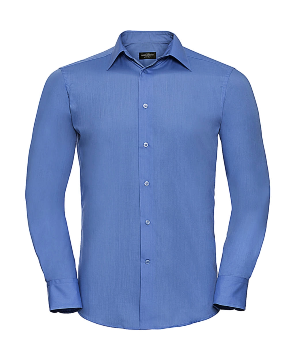 Tailored Poplin Shirt LS zum Besticken und Bedrucken in der Farbe Corporate Blue mit Ihren Logo, Schriftzug oder Motiv.
