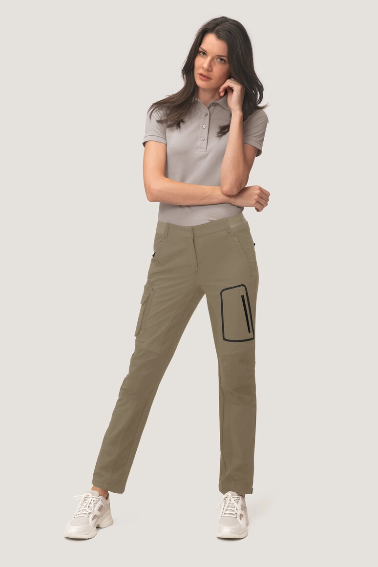 HAKRO Damen Activehose zum Besticken und Bedrucken in der Farbe Khaki mit Ihren Logo, Schriftzug oder Motiv.