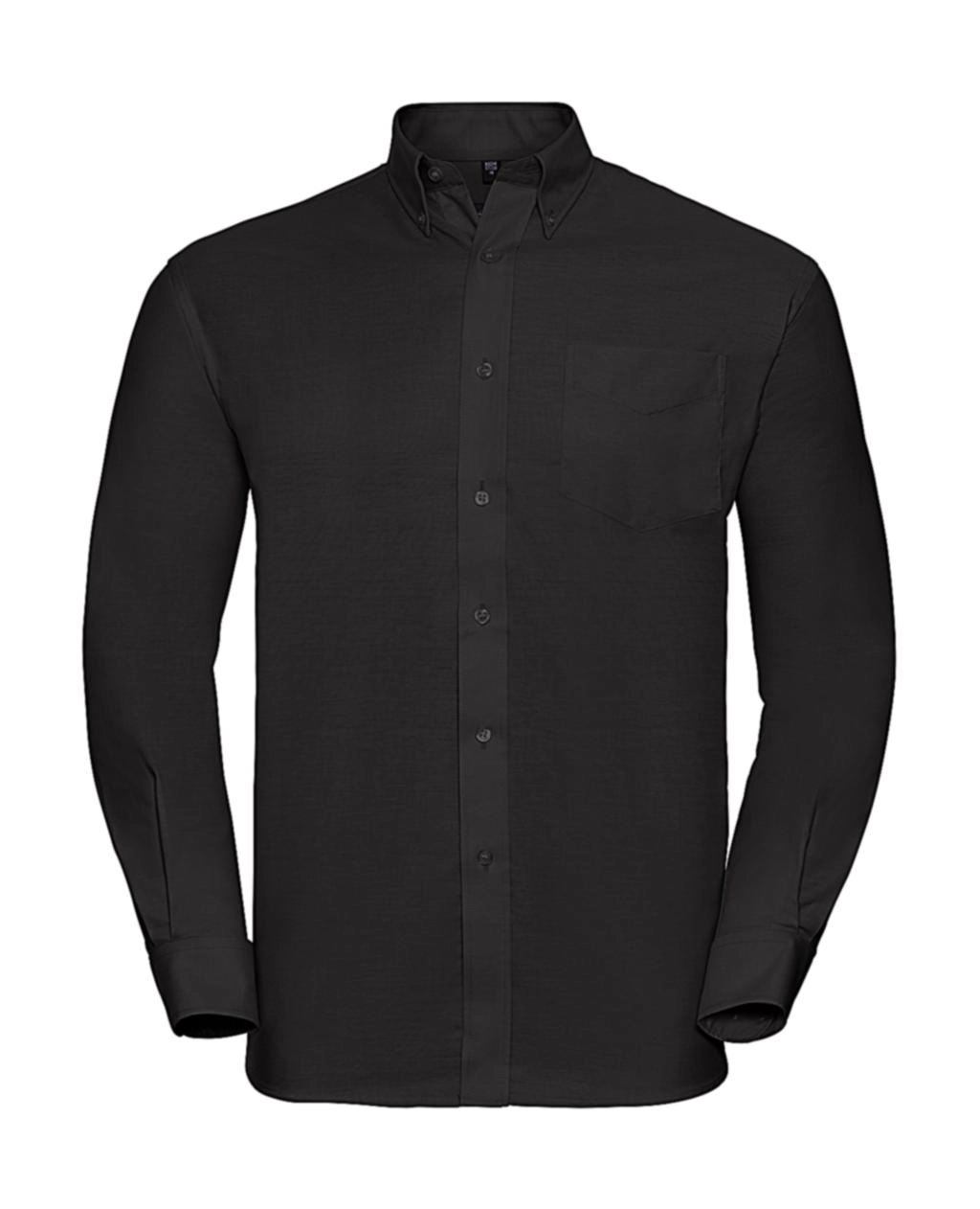 Oxford Shirt LS zum Besticken und Bedrucken in der Farbe Black mit Ihren Logo, Schriftzug oder Motiv.
