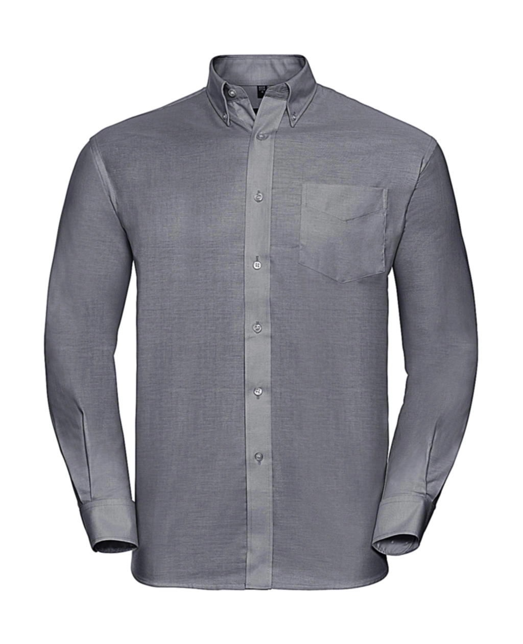 Oxford Shirt LS zum Besticken und Bedrucken in der Farbe Silver mit Ihren Logo, Schriftzug oder Motiv.