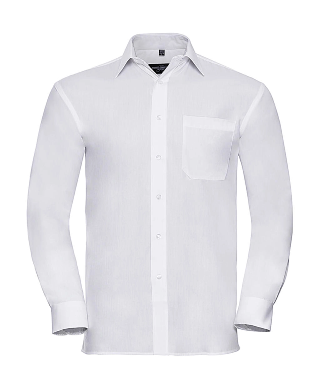 Cotton Poplin Shirt LS zum Besticken und Bedrucken in der Farbe White mit Ihren Logo, Schriftzug oder Motiv.