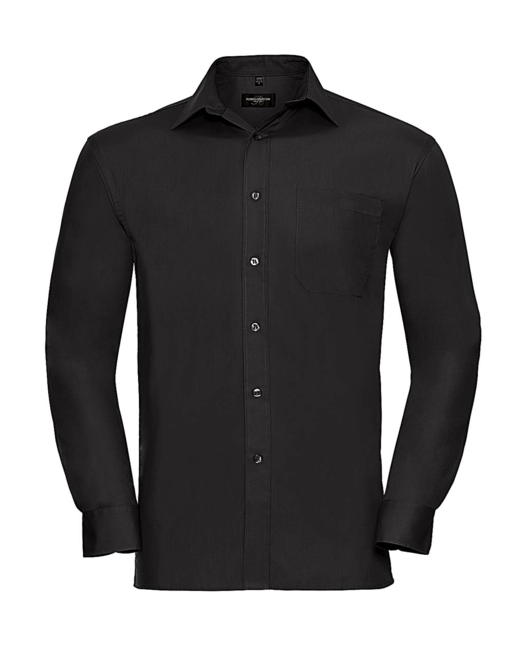 Cotton Poplin Shirt LS zum Besticken und Bedrucken in der Farbe Black mit Ihren Logo, Schriftzug oder Motiv.
