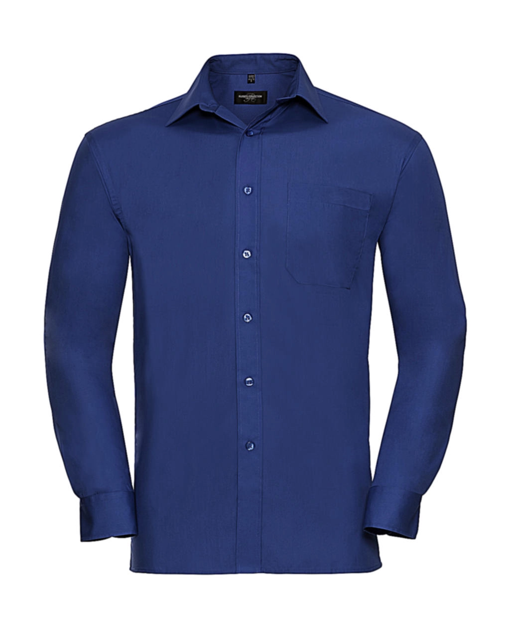 Cotton Poplin Shirt LS zum Besticken und Bedrucken in der Farbe Aztec Blue mit Ihren Logo, Schriftzug oder Motiv.