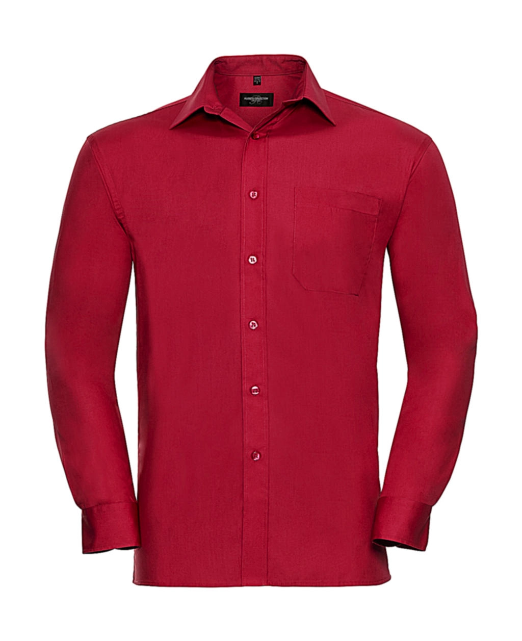 Cotton Poplin Shirt LS zum Besticken und Bedrucken in der Farbe Classic Red mit Ihren Logo, Schriftzug oder Motiv.