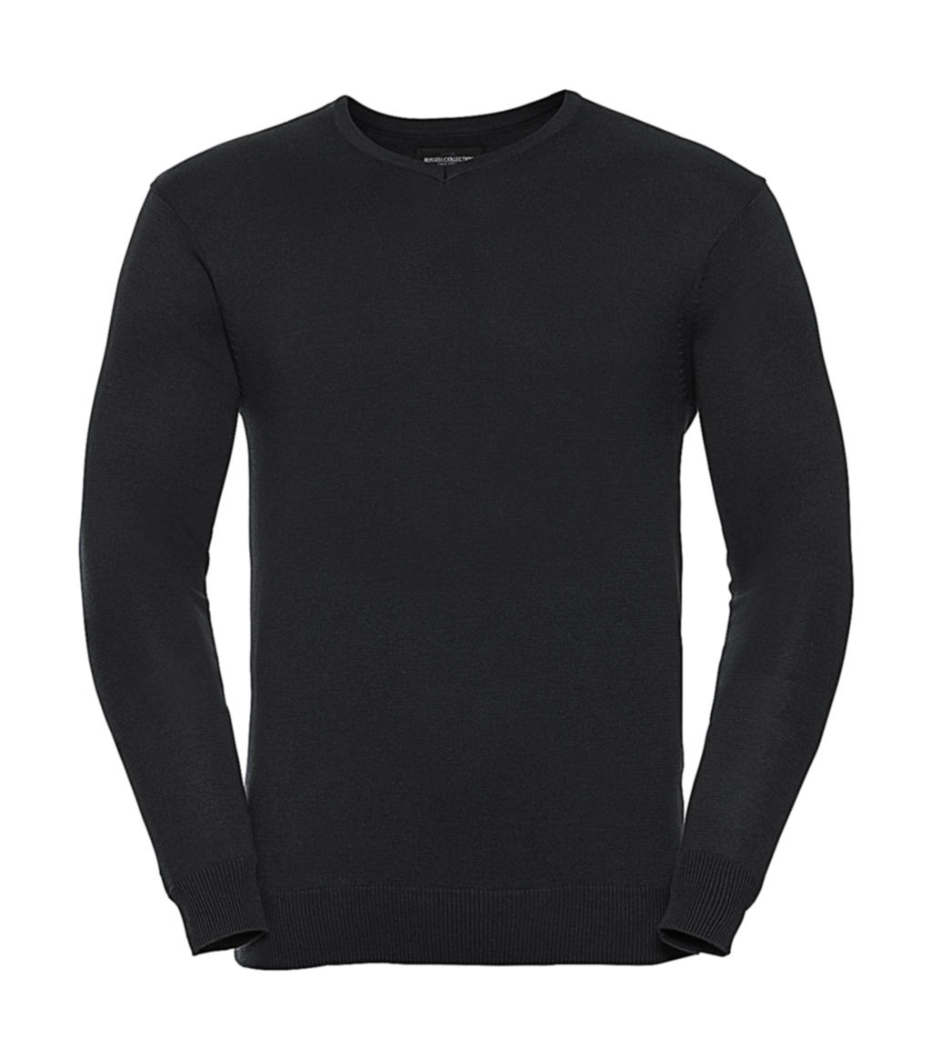 Men`s V-Neck Knitted Pullover zum Besticken und Bedrucken in der Farbe Black mit Ihren Logo, Schriftzug oder Motiv.