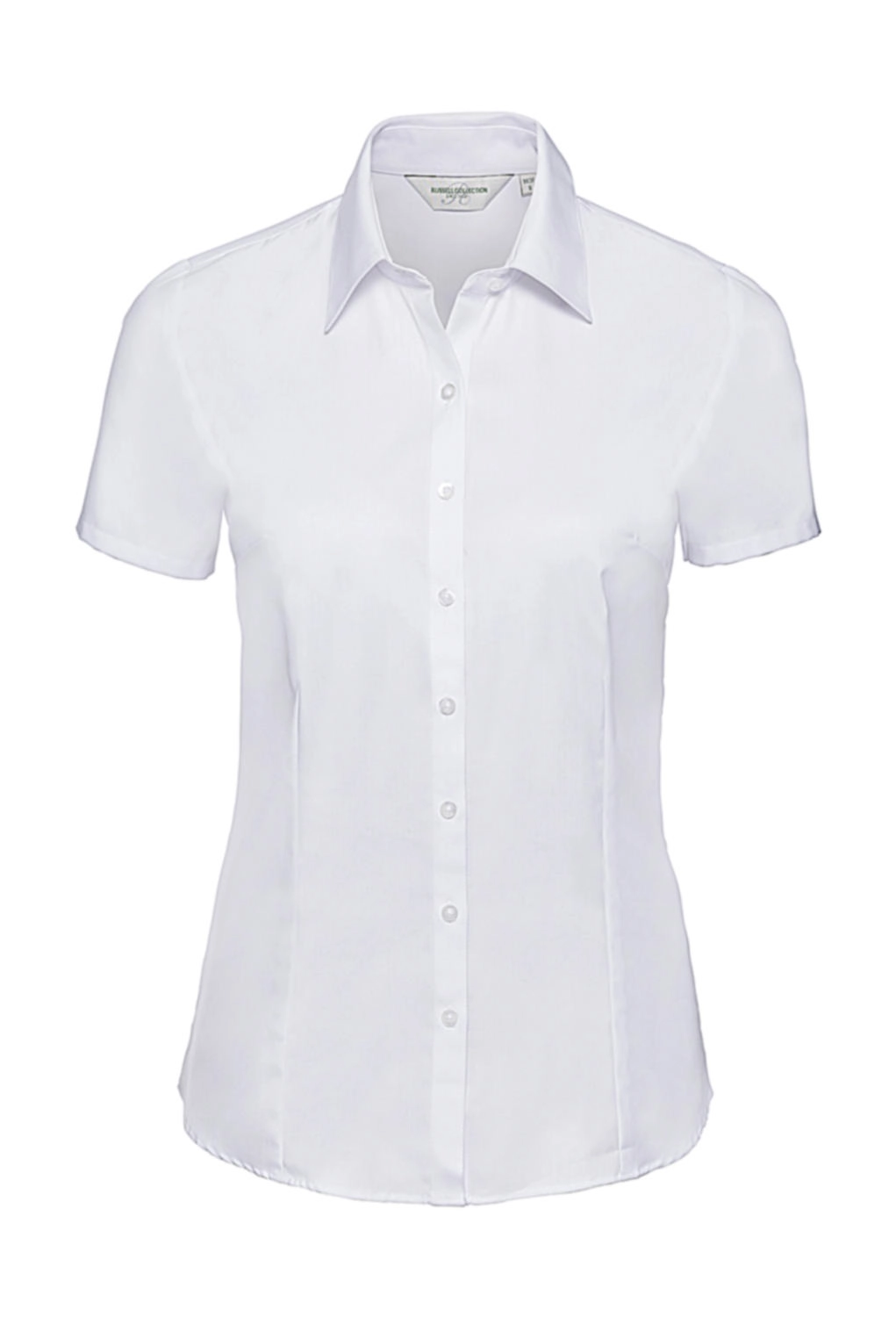Ladies` Herringbone Shirt zum Besticken und Bedrucken in der Farbe White mit Ihren Logo, Schriftzug oder Motiv.