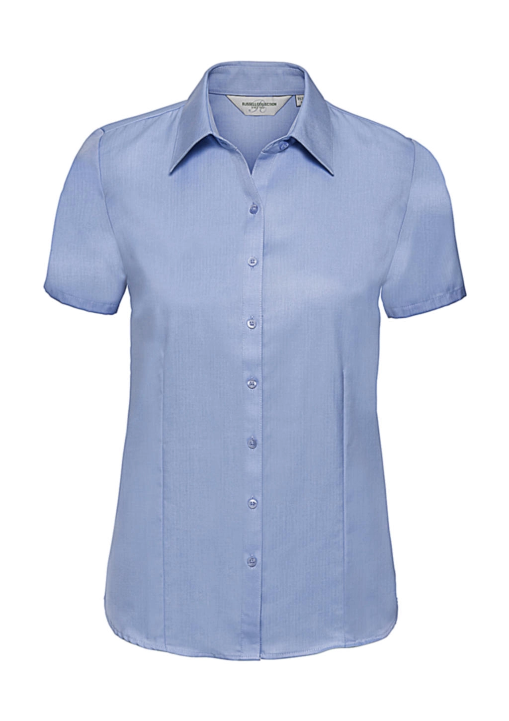 Ladies` Herringbone Shirt zum Besticken und Bedrucken in der Farbe Light Blue mit Ihren Logo, Schriftzug oder Motiv.