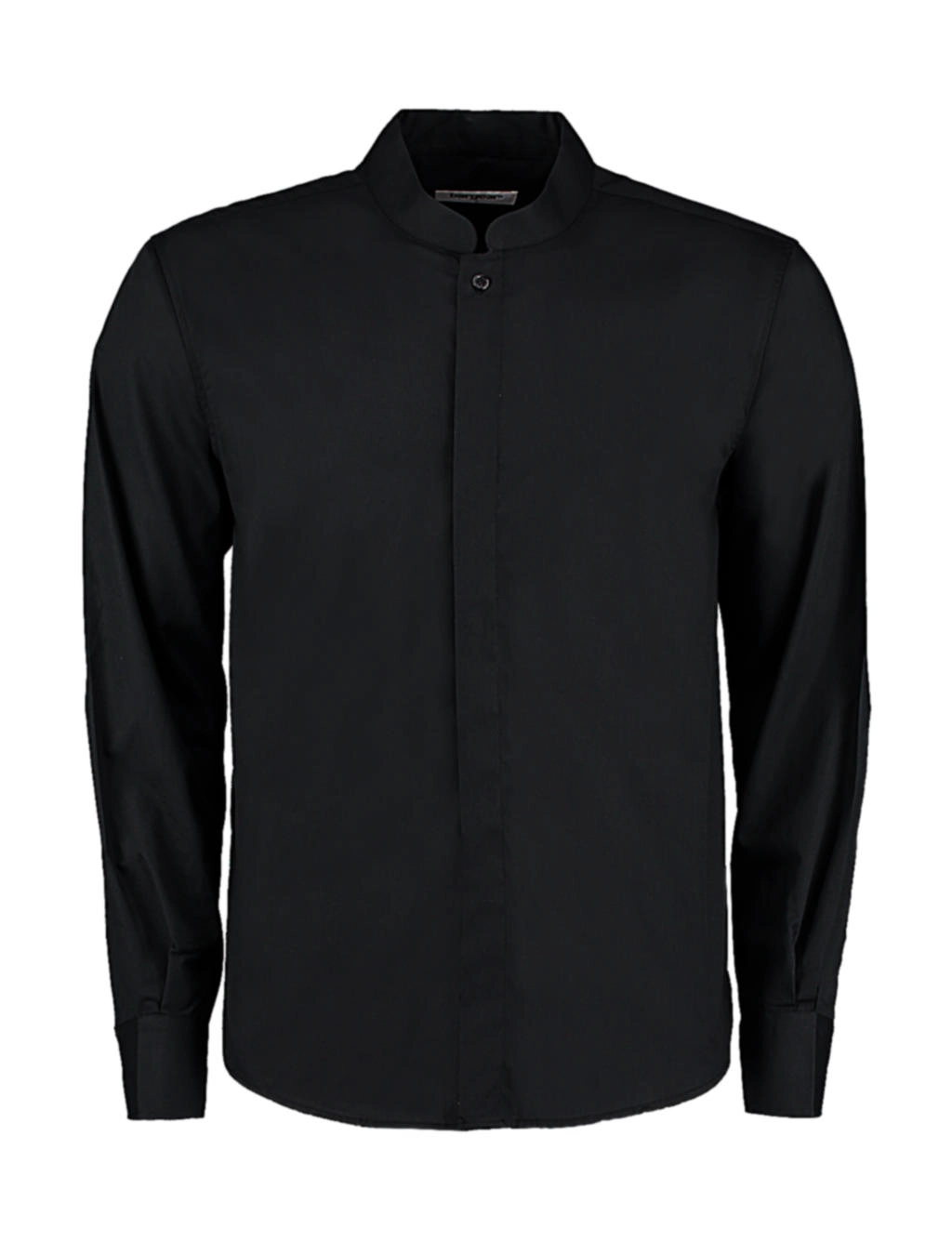 Tailored Fit Mandarin Collar Shirt zum Besticken und Bedrucken in der Farbe Black mit Ihren Logo, Schriftzug oder Motiv.