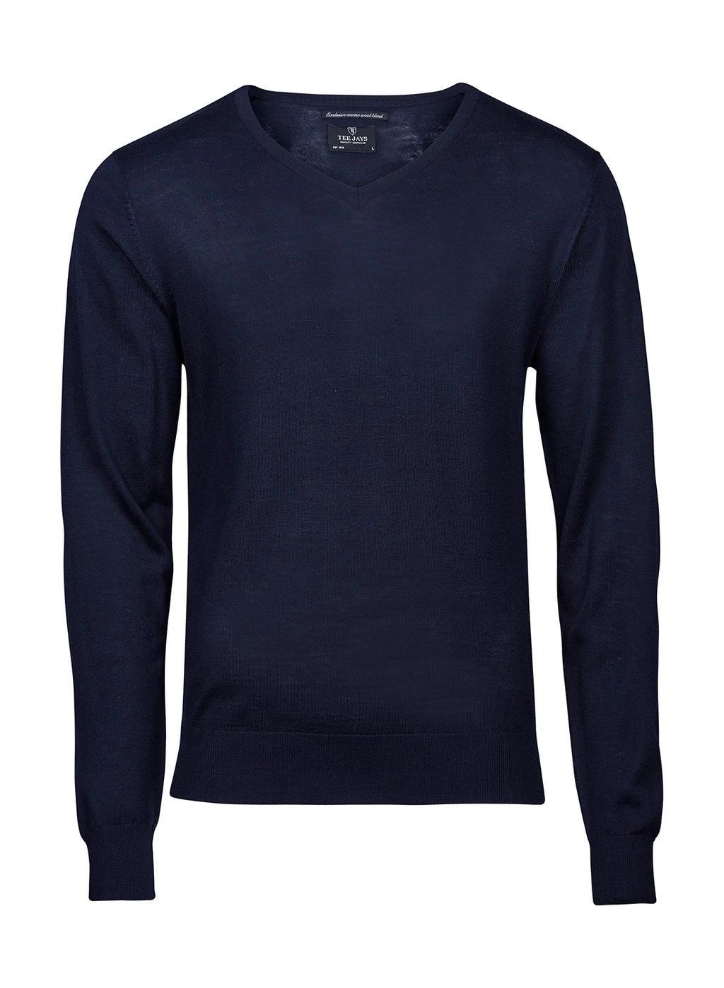 Men`s V-Neck Sweater zum Besticken und Bedrucken in der Farbe Navy mit Ihren Logo, Schriftzug oder Motiv.