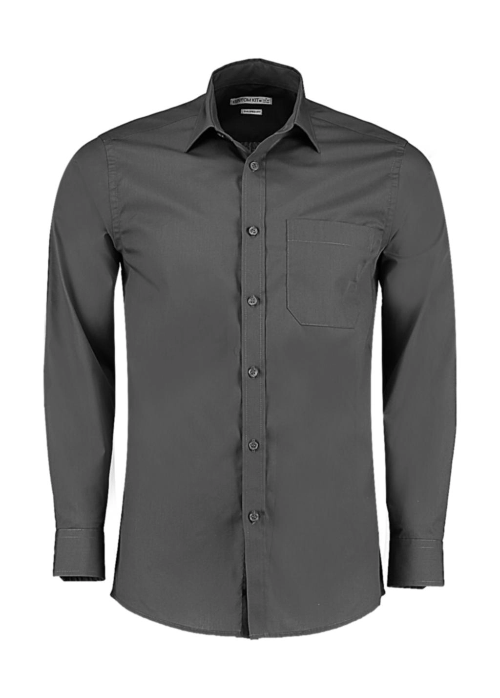 Tailored Fit Poplin Shirt zum Besticken und Bedrucken in der Farbe Graphite mit Ihren Logo, Schriftzug oder Motiv.