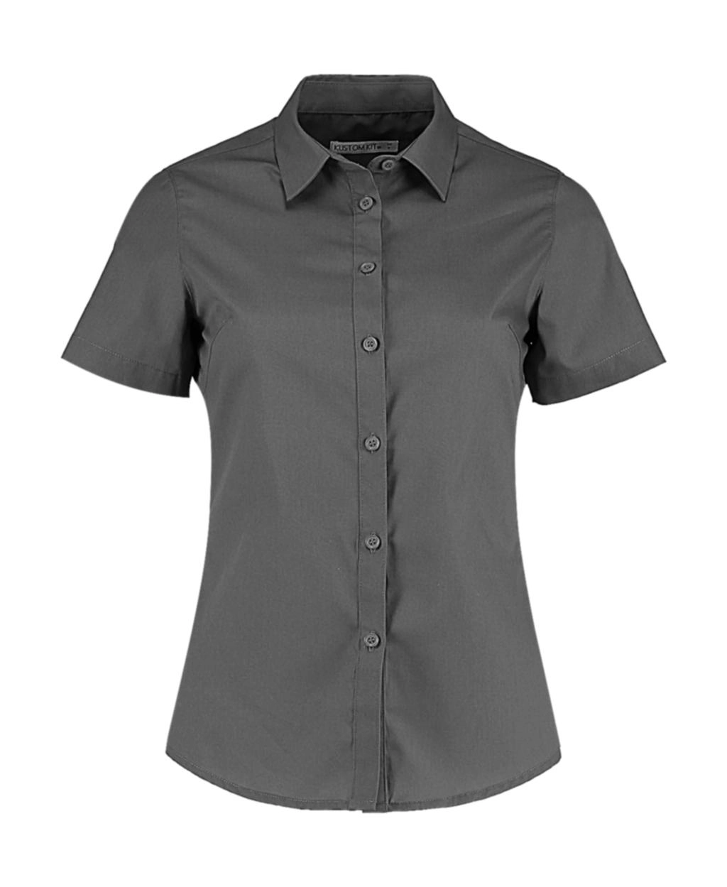 Women`s Tailored Fit Poplin Shirt SSL zum Besticken und Bedrucken in der Farbe Graphite mit Ihren Logo, Schriftzug oder Motiv.